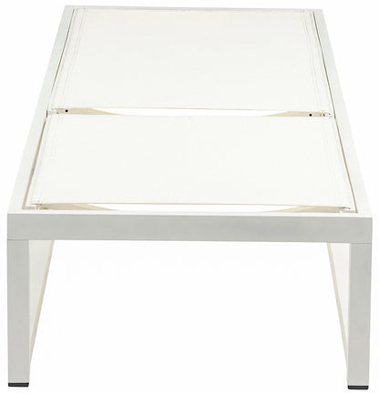 Maldives - Water Resistant Outdoor Patio Adjustable Sun Chaise Lounge Chair With White Base