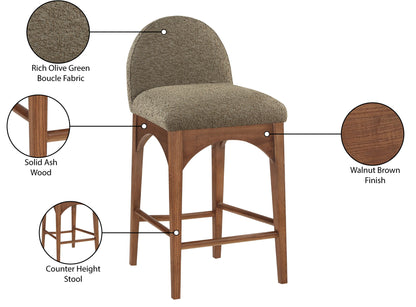 Waldorf - Boucle Stool With Brown Legs