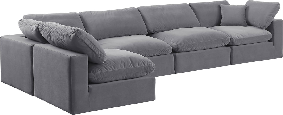 Comfy - 5 Piece Velvet Modular Sectional