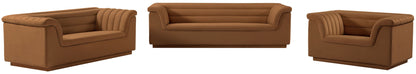 Cascade - Velvet Loveseat - Saddle