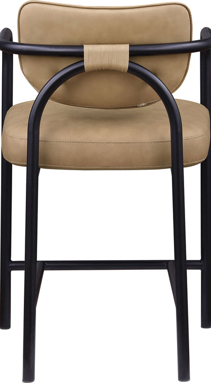 Serava - Faux Leather Upholstered Bar Stool - Tan