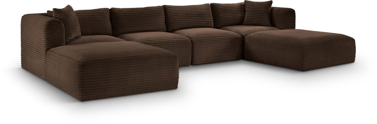 Shaggy - 6 Piece Modular Sectional With 2 Ottomans