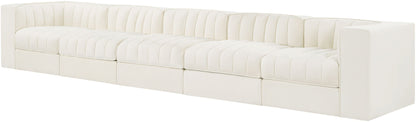 Rummi - Velvet Performance Fabric Upholstered 5 Piece Modular Sofa