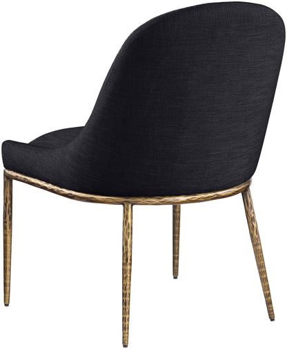 Ferro - Upholstered Dining Side Chair With Brushed Gold Legs