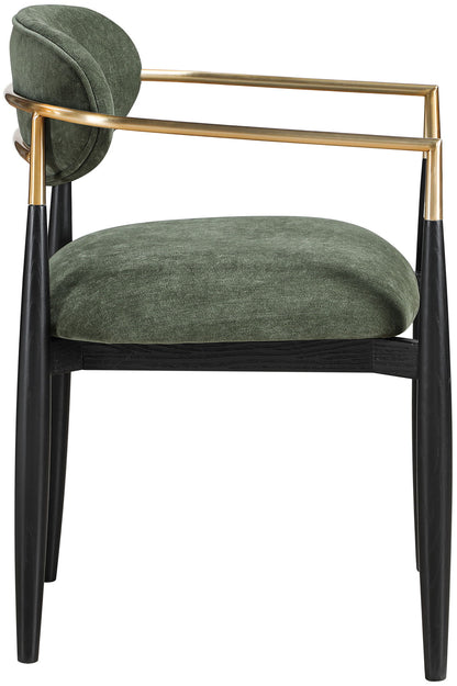 Riccio - Fabric Dining Arm Chair (Set of 2) - Black And Gold Frame