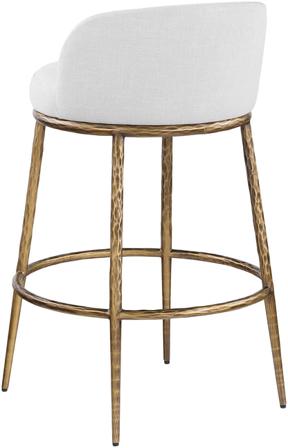Ferro - Performance Fabric Upholstered Bar Stool - Antique Brass