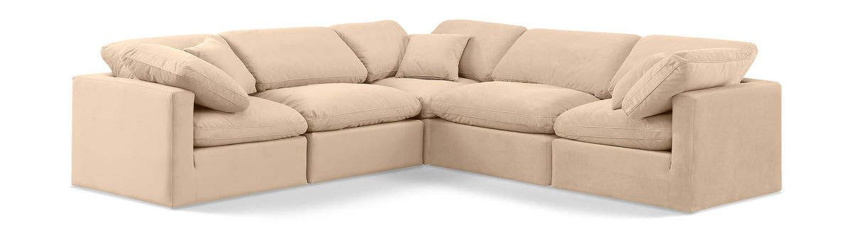 Indulge - Velvet 5 Piece Modular Corner Sectional
