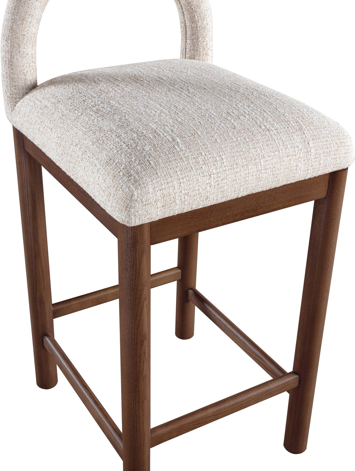 Conrad - Linen Counter Stool With Brown Legs