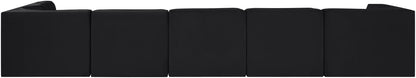 Rummi - Velvet Performance Fabric Upholstered 6 Piece Modular Sectional, L-Shaped (Right)