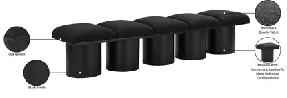 Pavilion - 5 Piece Modular Bench With Black Base