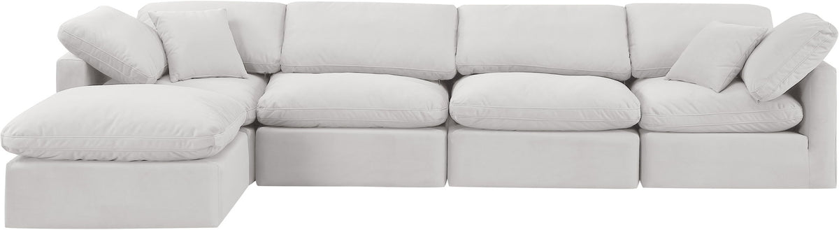 Indulge - Velvet 5 Piece Modular Sectional With Chaise