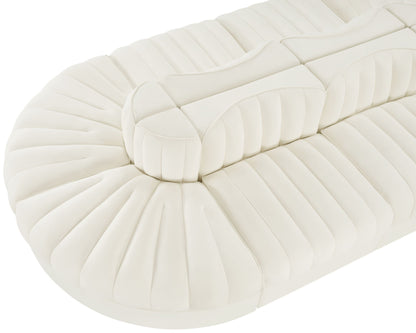Rummi - Oval Velvet Performance Fabric Upholstered 8 Piece Modular Sectional