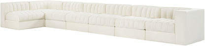 Rummi - Velvet Performance Fabric Upholstered 7 Piece Modular Sectional, L-Shaped (Right)
