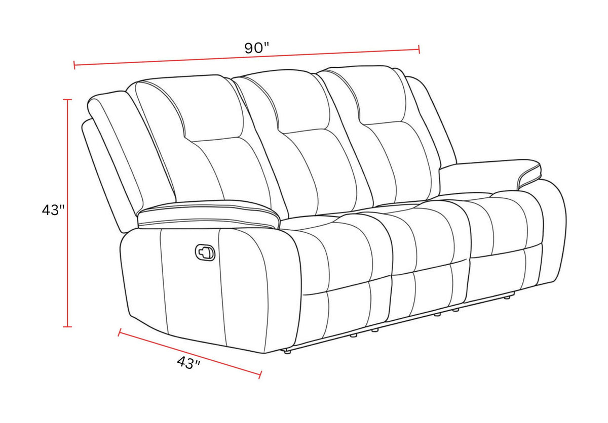 Bruno - Manual Sofa - Plush Tobacco