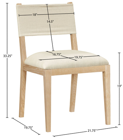 Avon - Linen Textured Performance Fabric Upholstered Dining Side Chair (Set of 2)