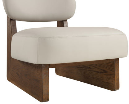Vetra - Vegan Leather Upholstered Accent Chair - Taupe / Painted Brown