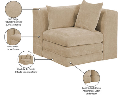 Stellar - Chenille Fabric Upholstered Modular Corner Chair