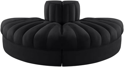 Rummi - Velvet Performance Fabric Upholstered 2 Piece Rounded Modular Loveseat