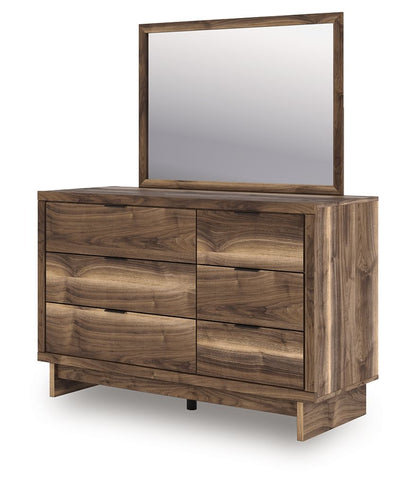 Chirason - 3 Pc. - Twin Panel Bed With Storage, Dresser And Mirror - Brown
