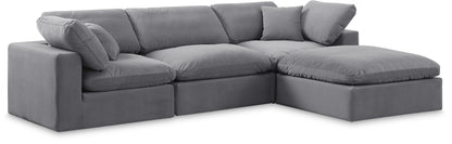 Comfy - 4 Piece Velvet Modular Sectional With Chaise