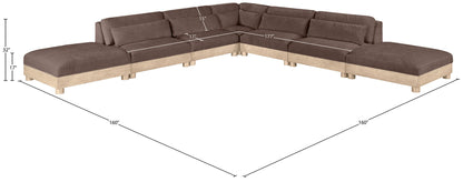 Turin - Chenille Fabric Upholstered Modular Sectional - Brown