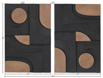 Element - Mango Wood 2 Piece Wall Art