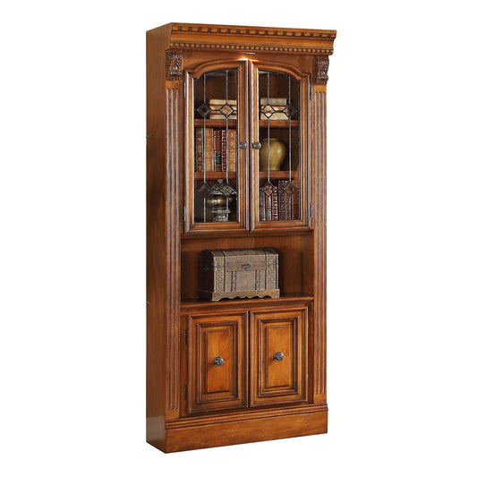 Huntington - Glass Door Cabinet - Antique Vintage Pecan