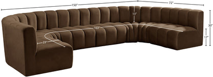 Arc - Velvet Modular U-Shaped Sectional
