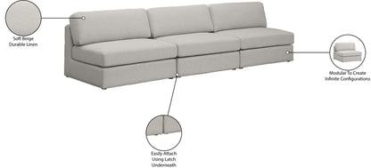 Beckham - Modular 3 Seat Armless Sofa