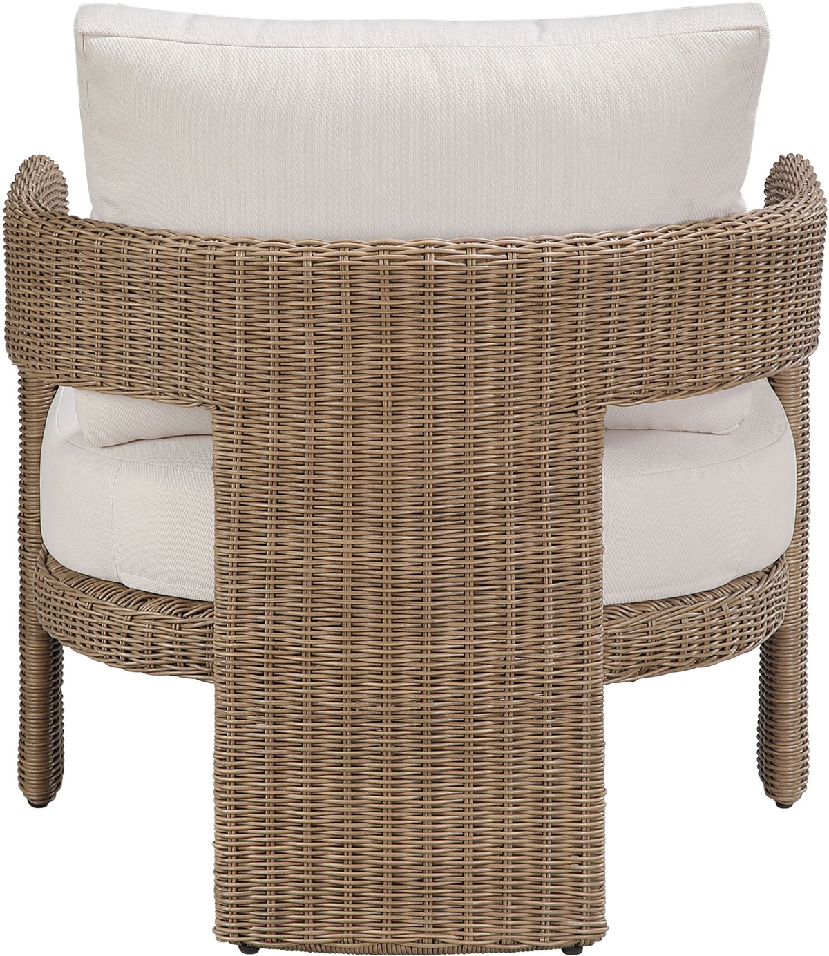 Sandbay - Olefin Water Resistant Fabric And Wicker Outdoor Patio Accent Chair