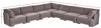 Hammond - Velvet Performance Fabric Upholstered 7 Piece Corner Sectional