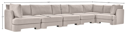 Hammond - Velvet Performance Fabric Upholstered 6 Piece L-Shaped Sectional