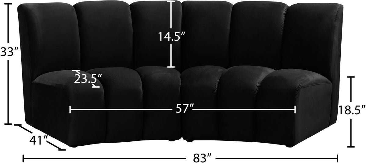 Infinity - 2 Piece Velvet Modular Sectional