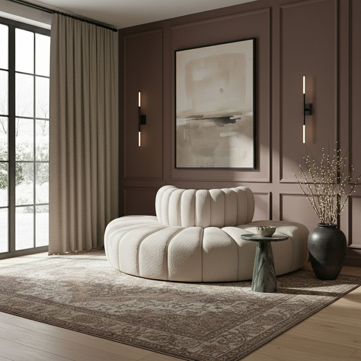 Arc - Boucle Fabric 4 Piece Modular Sofa