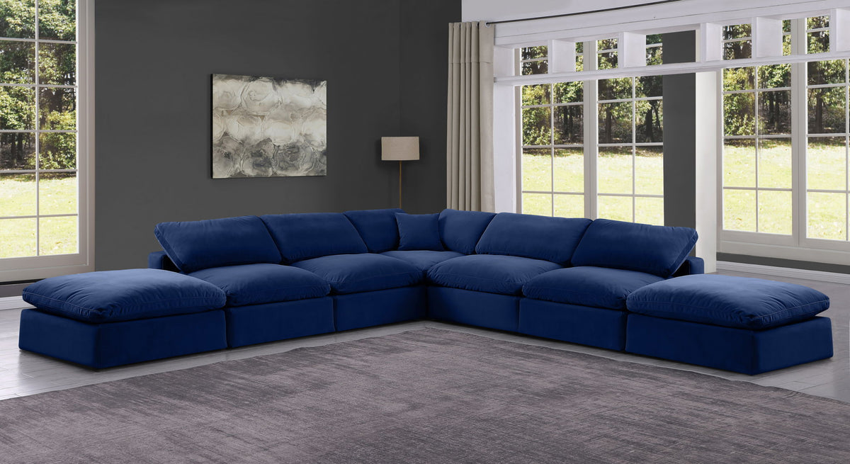 Comfy - 7 Piece Velvet Modular Corner Sectional
