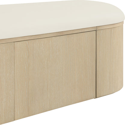 Velden - Upholstered Storage Bench With Stained Natural Base