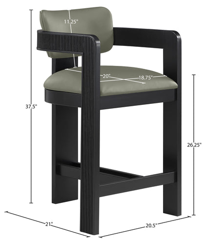 Sacha - Vegan Leather Upholstered Counter Stool With Black Base