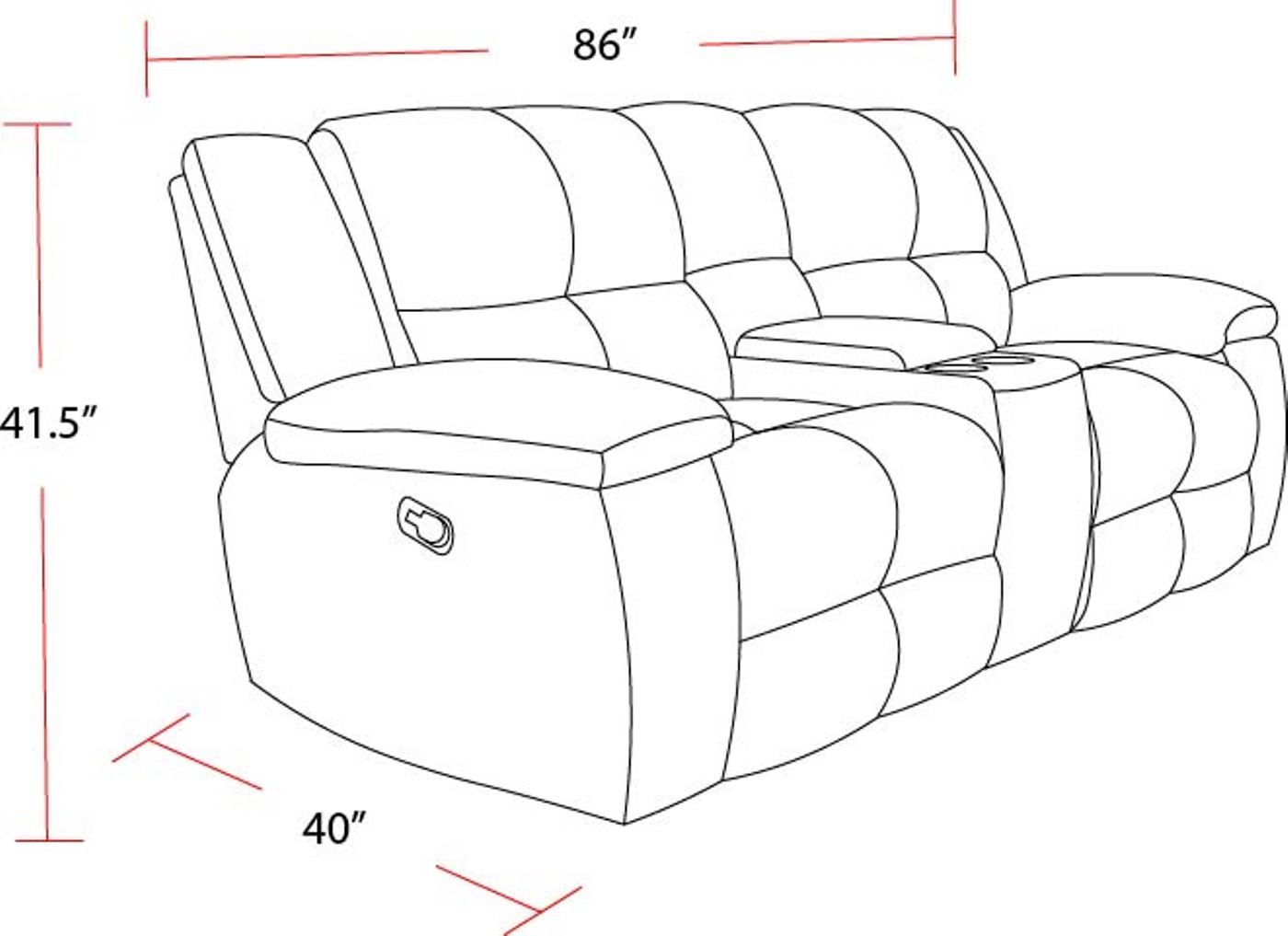 Buster - Manual Reclining Console Loveseat