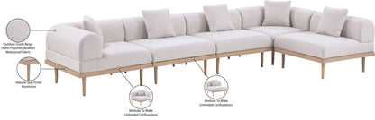 Laguna - 5 Piece 106.5" Upholstered Outdoor Patio Modular Sectional