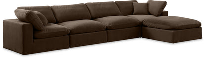 Comfy - 5 Piece Velvet Modular Sectional With Chaise