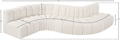 Arc - Boucle Fabric 6 Piece Curved Modular Sofa
