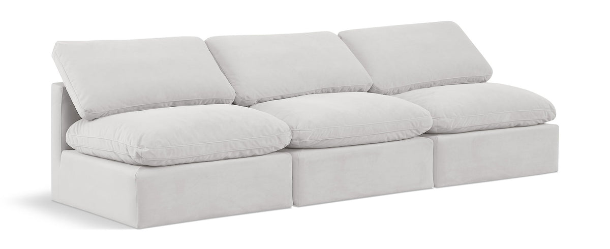 Indulge - Velvet 3 Seat Modular Armless Sofa