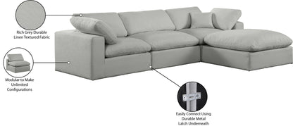 Comfy - 4 Piece Linen Fabric Modular Sectional With Chaise