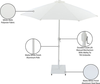 Fiji - Aluminum Patio Umbrella With Square White Base