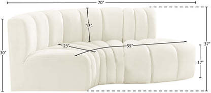 Arc - Velvet 3 Piece Modular L-Shaped Sofa