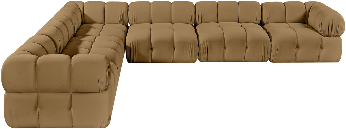 Orin - L-Shaped Velvet 6 Piece Modular Sectional