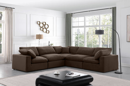 Comfy - 5 Piece Velvet Modular Corner Sectional
