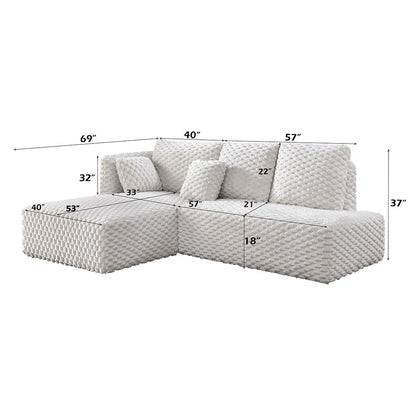 Manya - Sectional Sofa - Ivory Corduroy