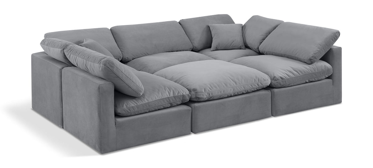 Indulge - Velvet 6 Piece Modular Sectional