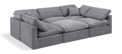 Indulge - Velvet 6 Piece Modular Sectional